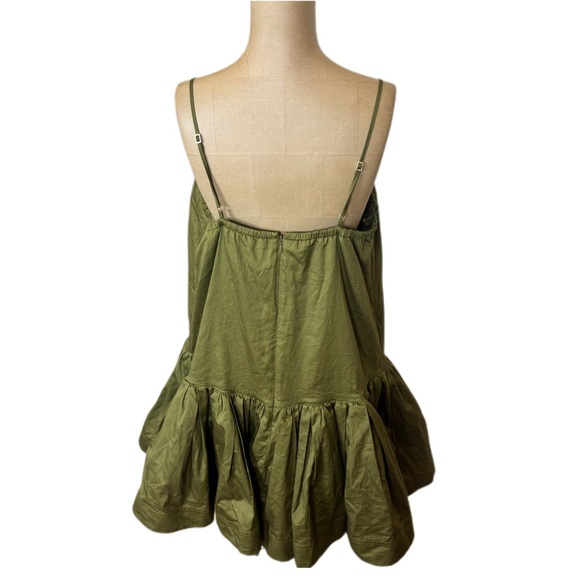 NWT! Aje Willow Sweetheart Mini Dress Olive Green US Size 10